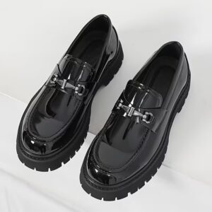Men's Glossy Platform Loafers