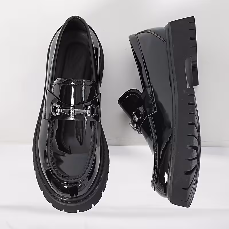 Men's Glossy Platform Loafers - Image 5