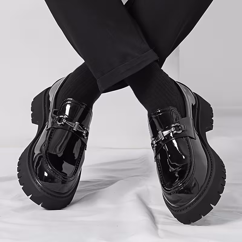 Men's Glossy Platform Loafers - Image 2