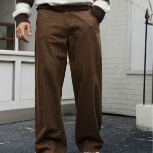 Retro Brown Wide-Leg Jeans